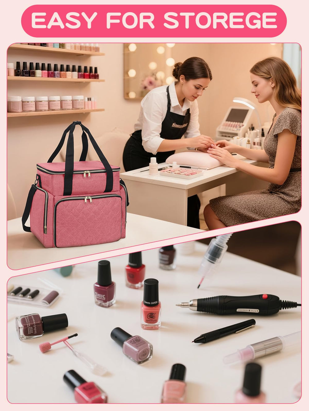 DD DEVILLI organizer includes two removable pouches for tools.