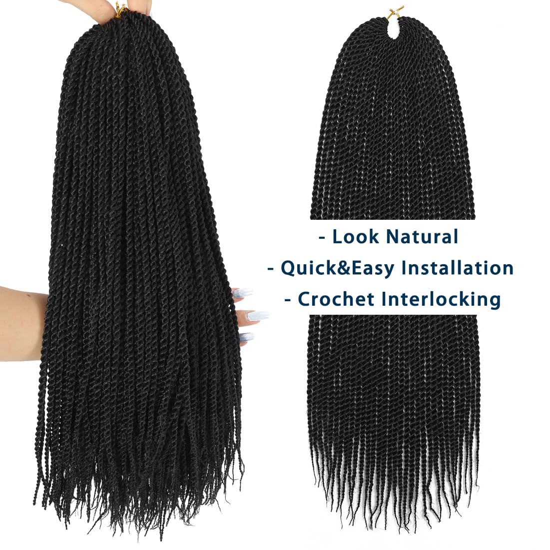 DDvation pre-looped crochet hair with hook included speeds installs