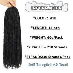 DDvation Senegalese crochet hair ombre 14inch close-up color blend