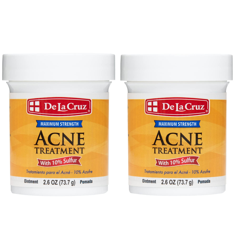 De La Cruz 10% sulfur ointment packaging shows fragrance-free formula.