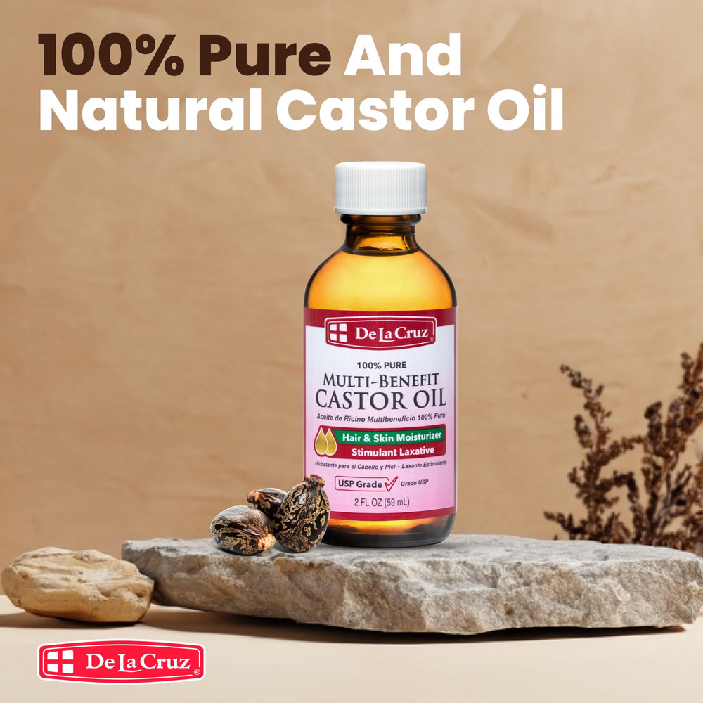 De La Cruz Castor Oil applied to skin for deep hydration