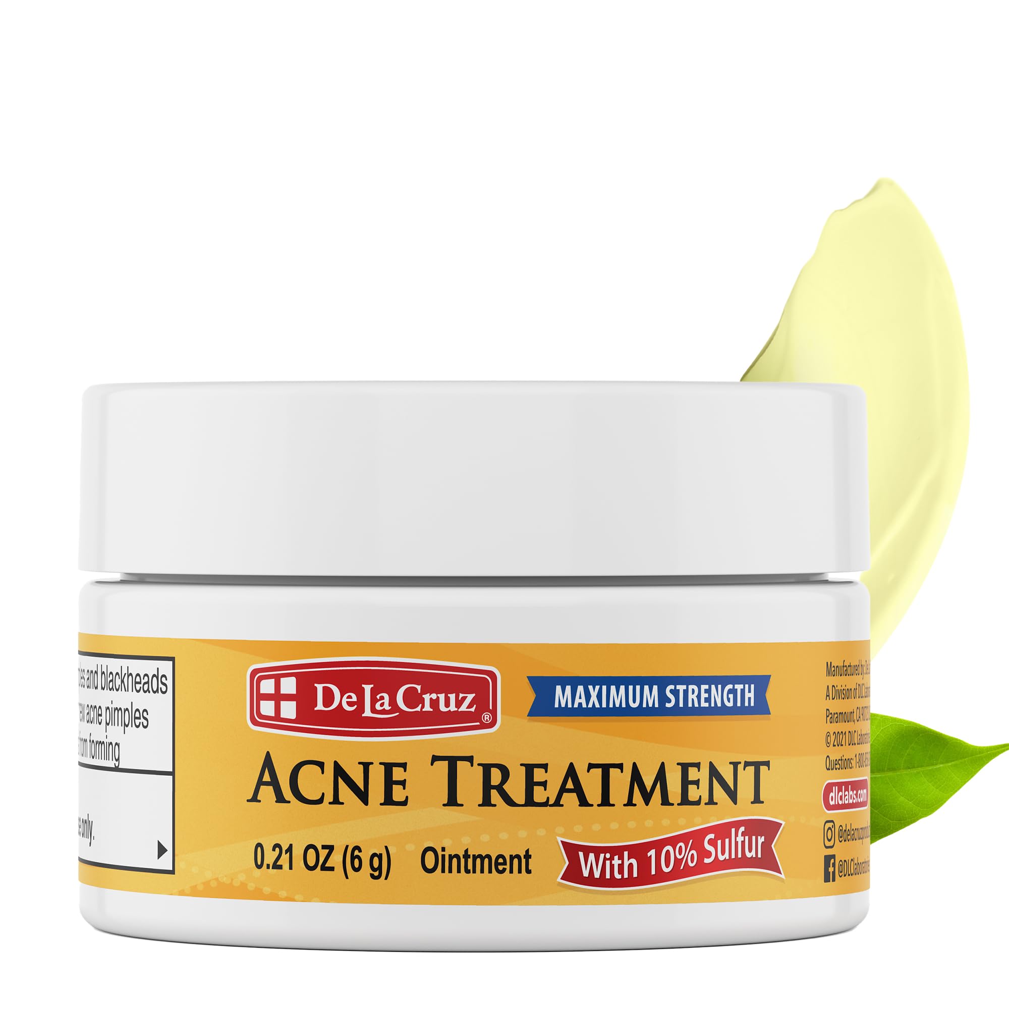 De La Cruz sulfur ointment travel size bottle for on-the-go acne care.