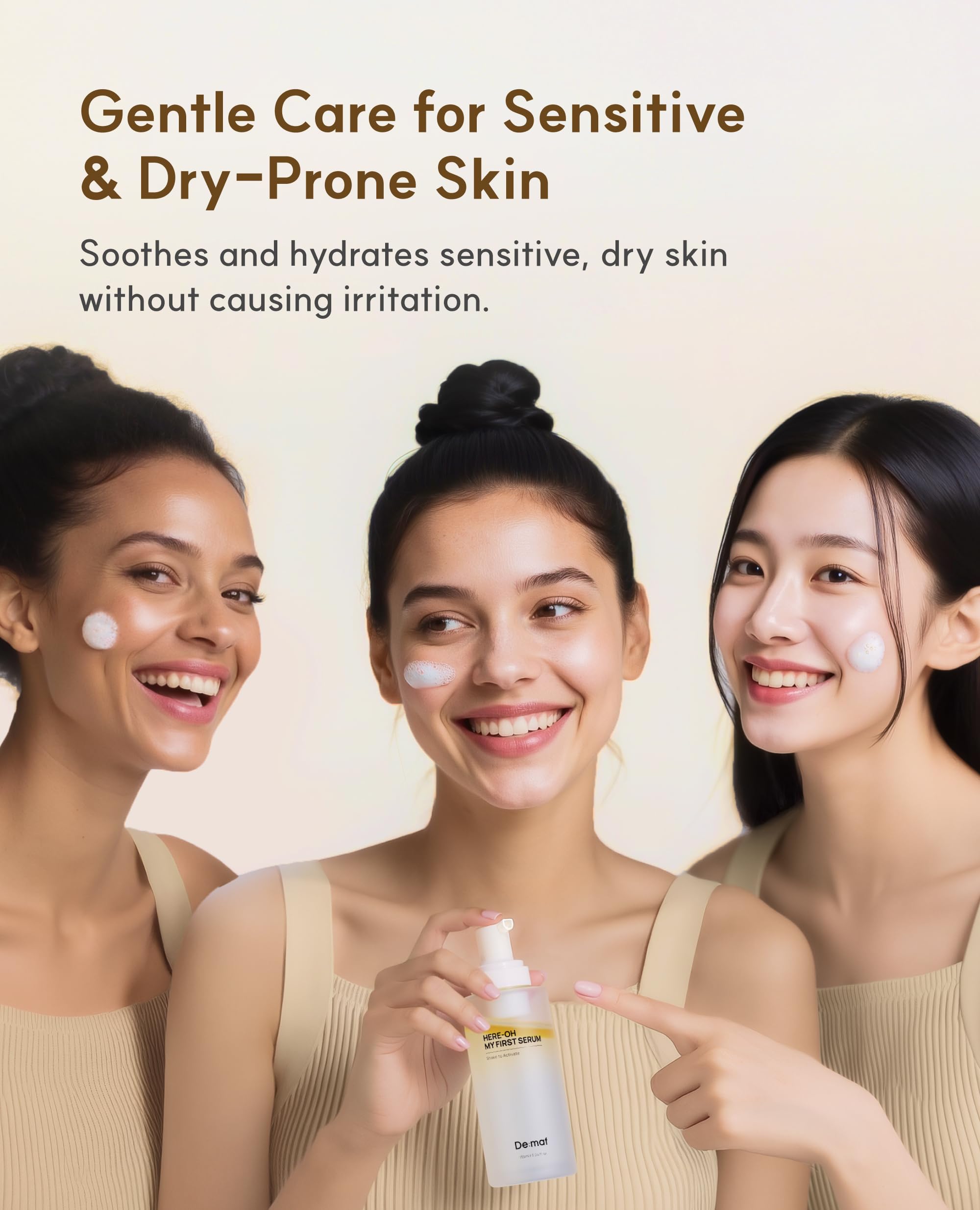 Here-Oh My First Hydrating Serum soothing formula with betaine and panthenol