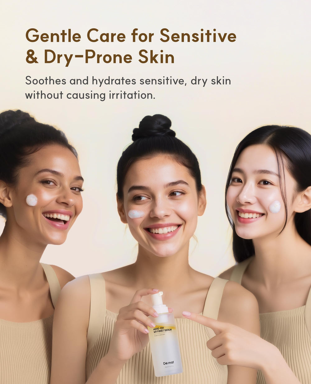 Here-Oh My First Hydrating Serum soothing formula with betaine and panthenol