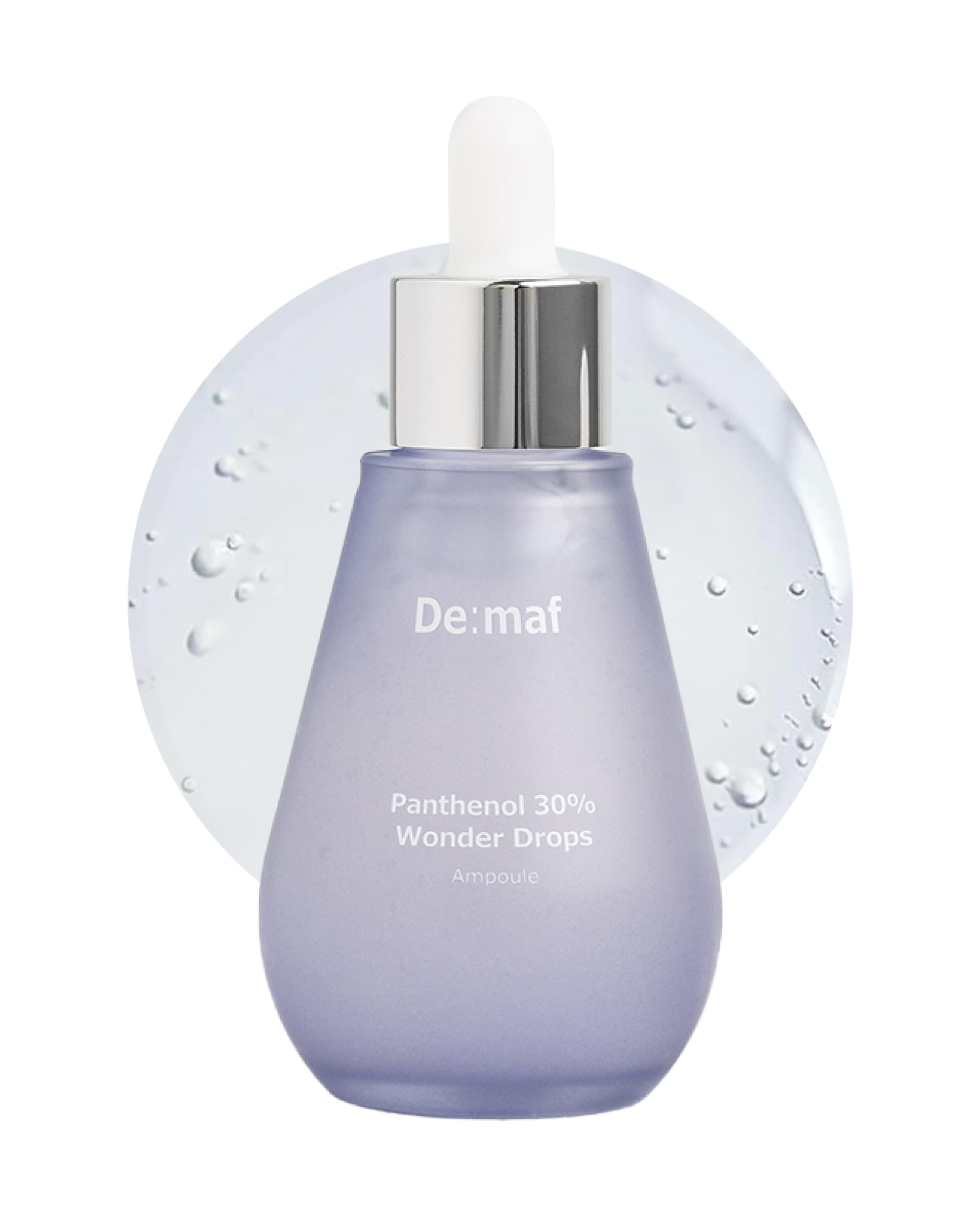 De:maf Panthenol 30% Wonder Drops bottle for instant calming and radiant skin.