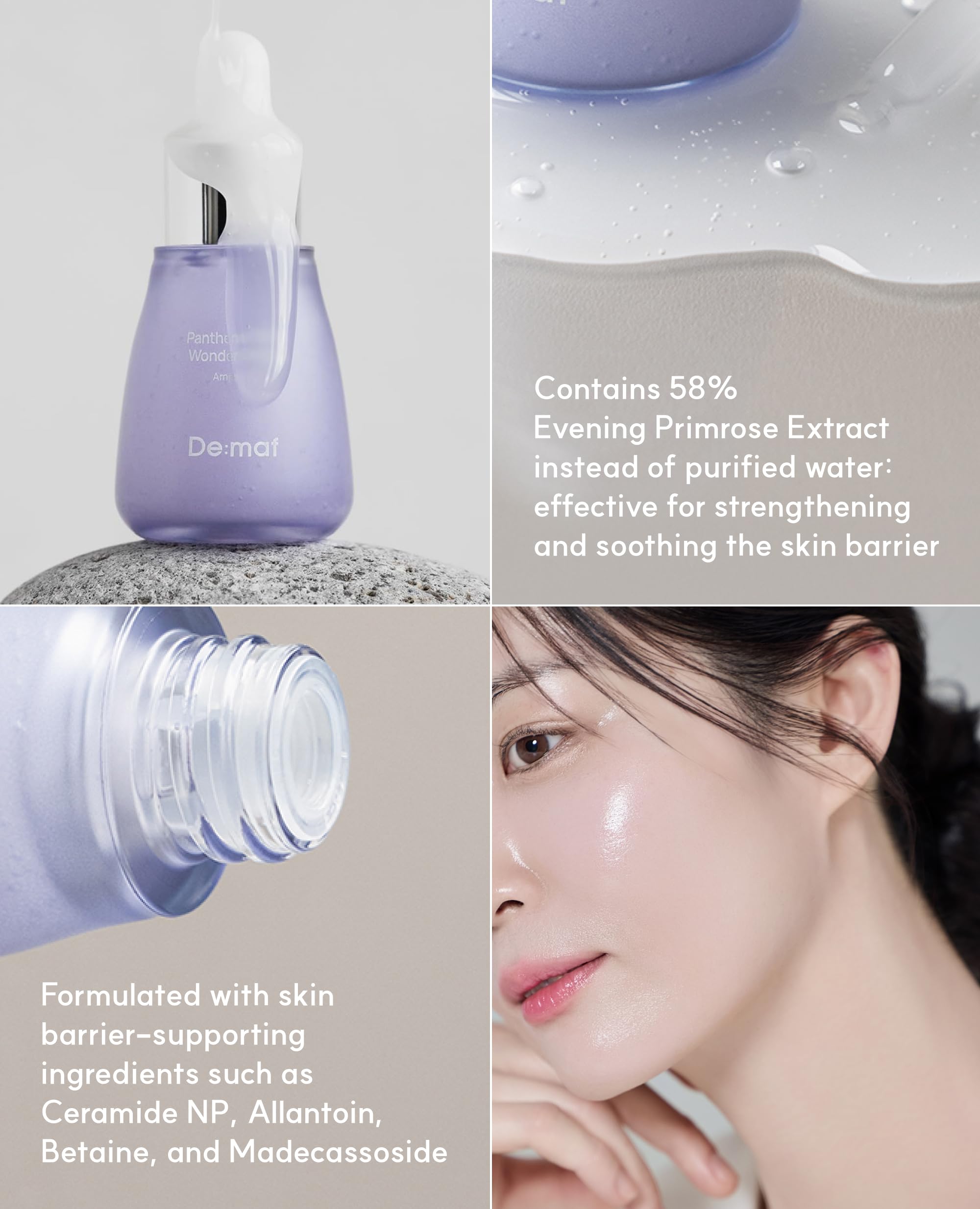 De:maf Panthenol ampoule delivers natural glow and comfort.