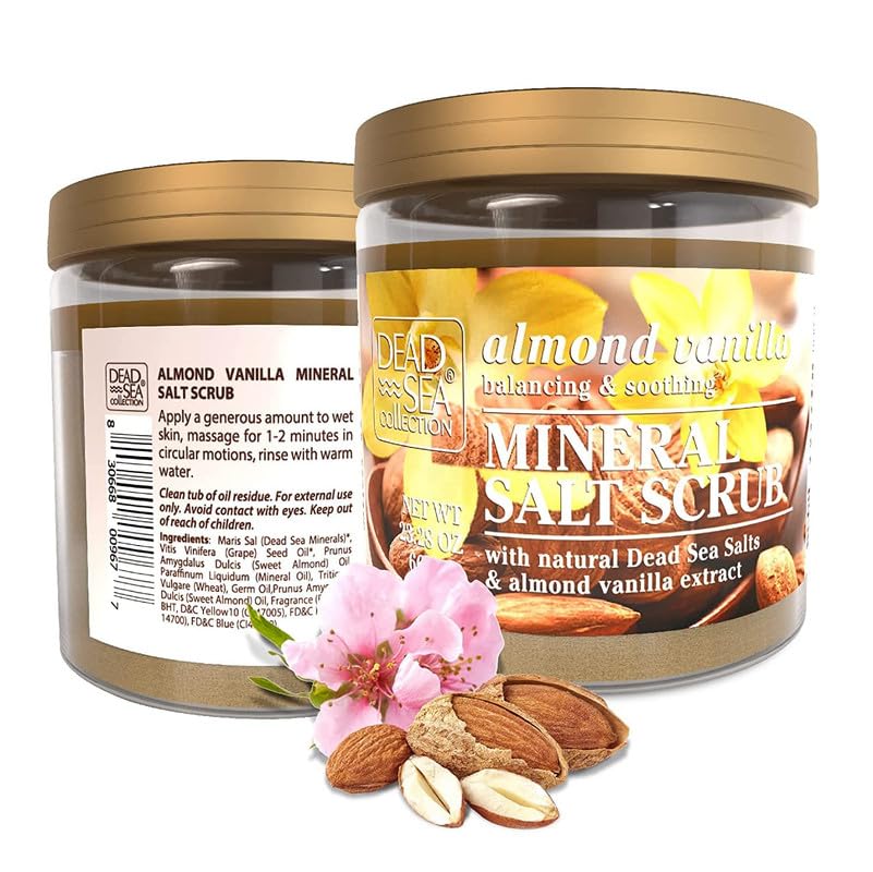 Dead Sea Collection Almond Vanilla Salt Scrub finished result: velvety skin and refreshed feel.