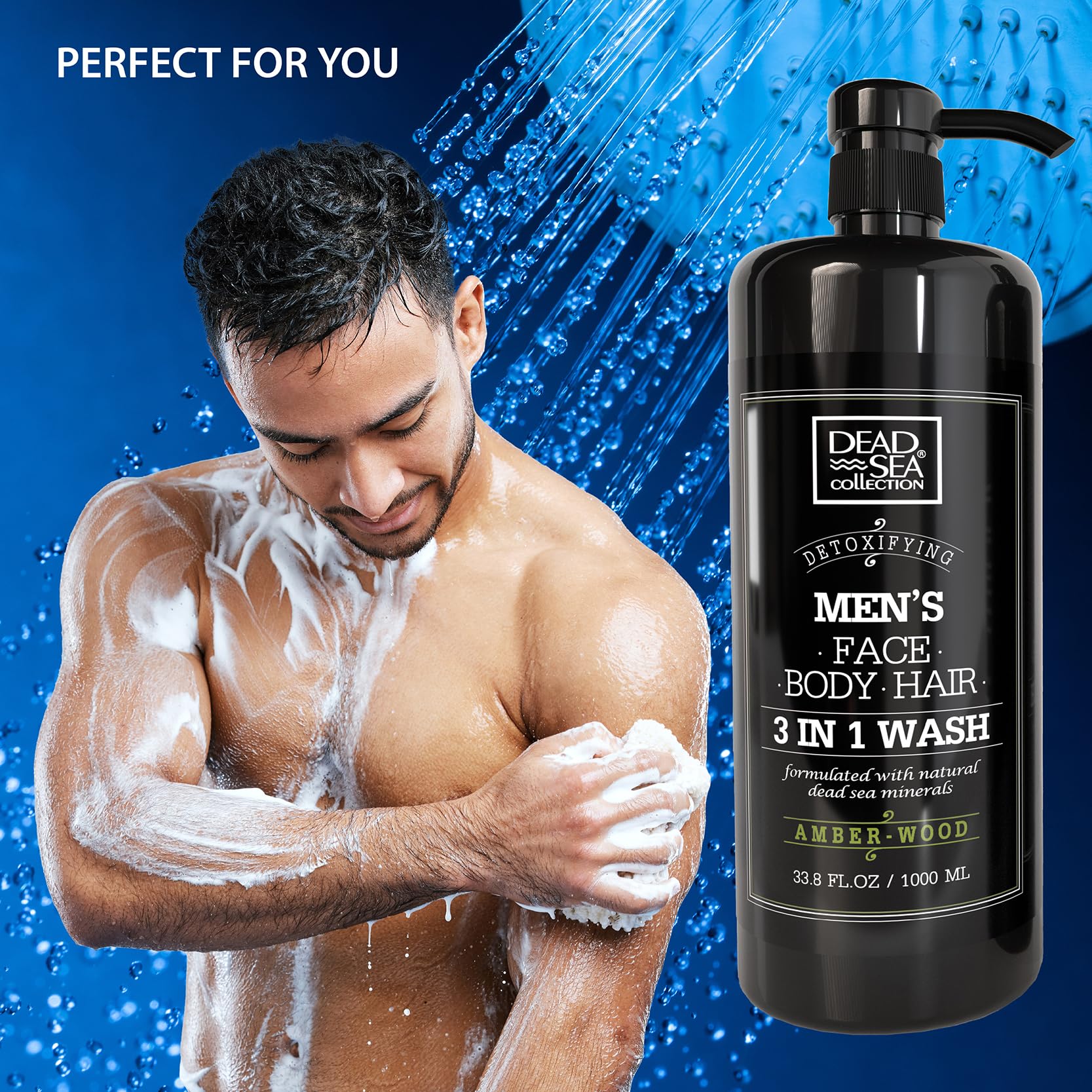 Dead Sea Collection Amber Wood product on shelf showcases versatile 3-in-1 formula.