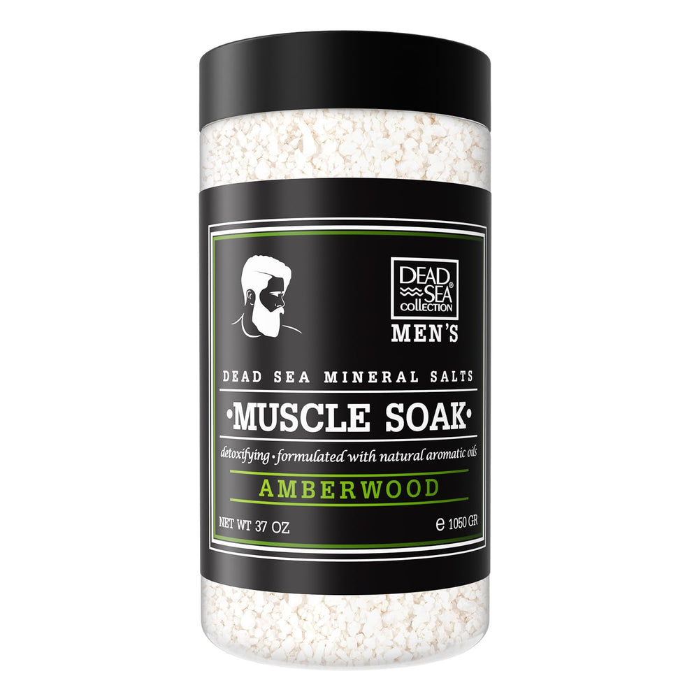 Dead Sea Collection amberwood oil bath salts bottle pour for soothing post-work unwind
