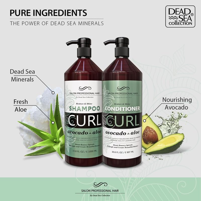 Aloe and avocado ingredients in Dead Sea Collection for nourished curls.