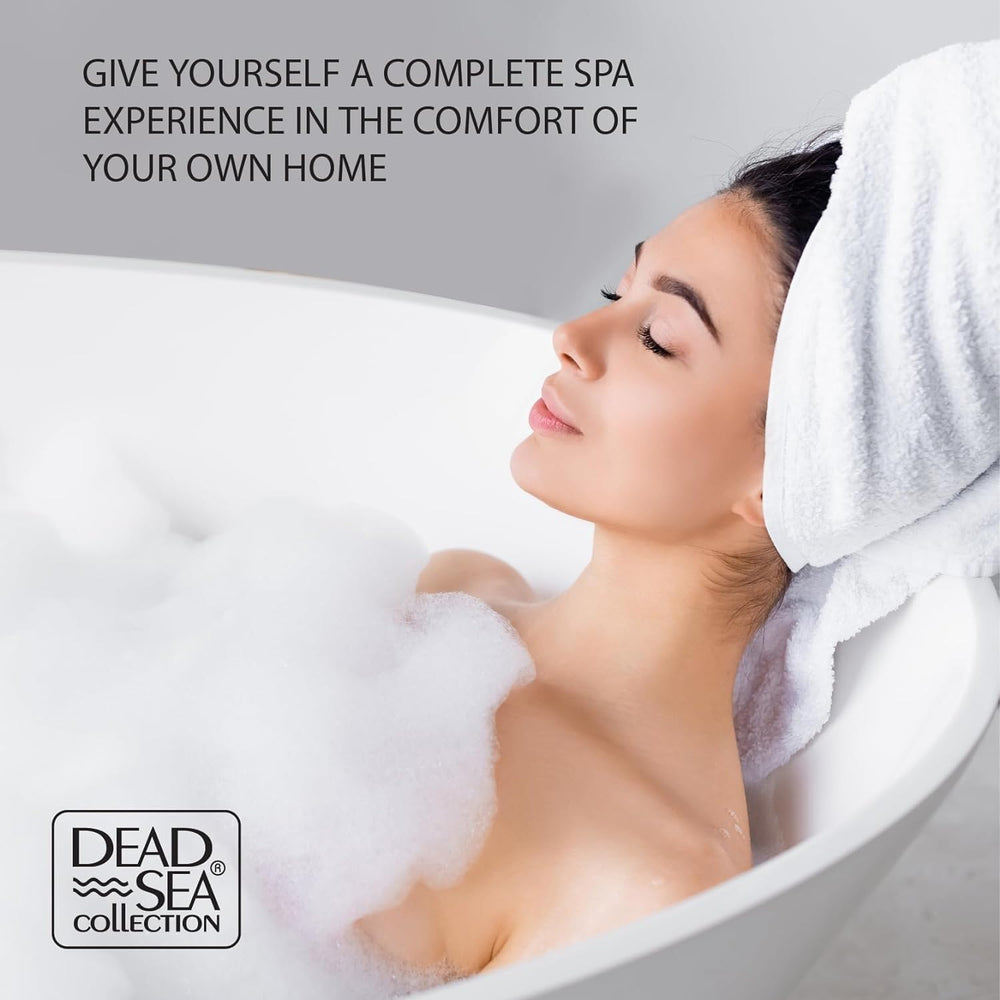 Aroma-infused Dead Sea salts with coconut oil creating spa-like ambiance
