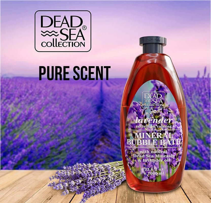 Dead Sea Collection Lavender Bubble Bath foam demonstrates rich, relaxing lather.