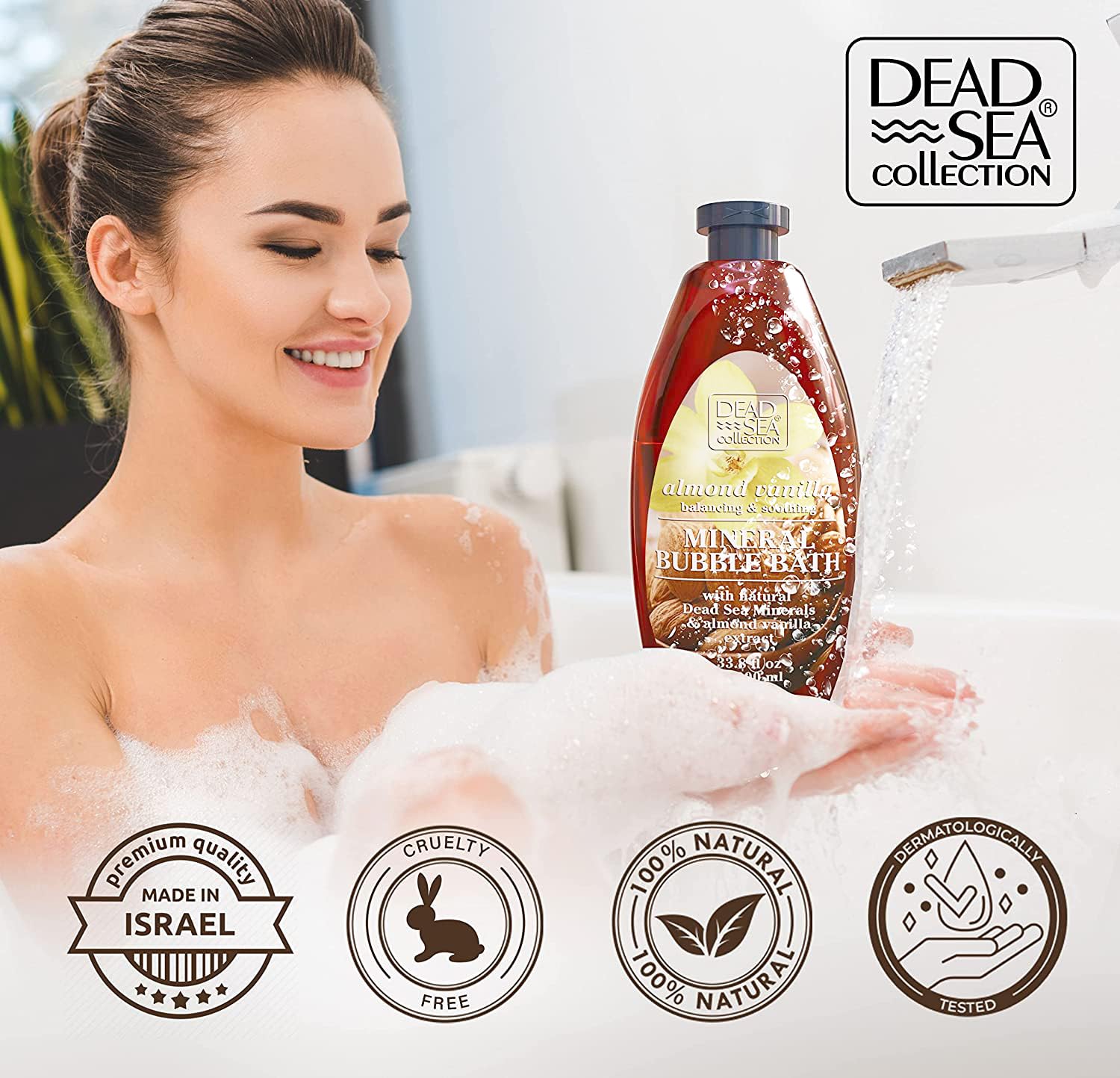 Rich almond vanilla scent for relaxing aromatherapy during a bath.