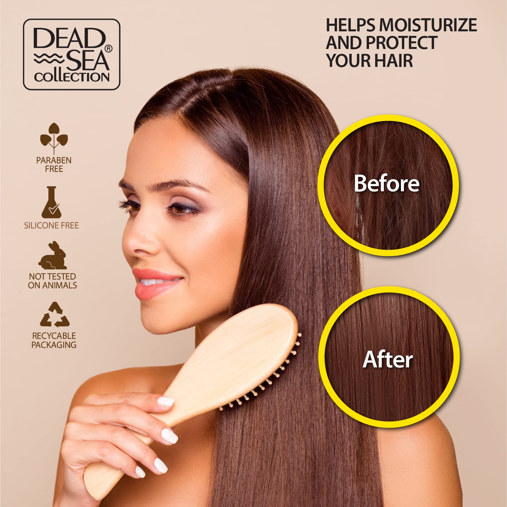 Dead Sea Collection coconut oil ingredient adds moisturization and shine.