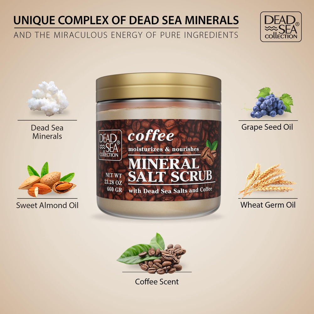 Dead Sea Collection mineral complex image emphasizes Dead Sea minerals for daily skin nourishment.