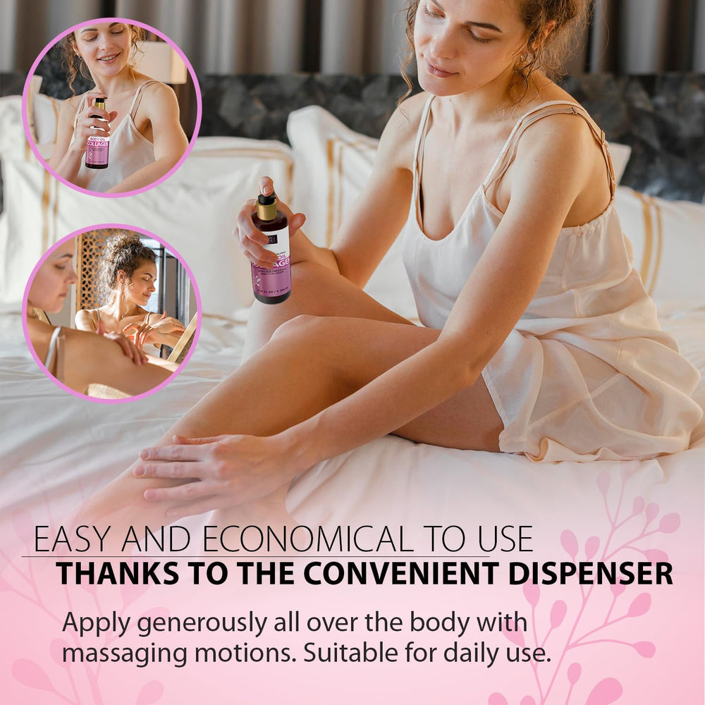 Dead Sea Collection collagen body oil ingredients blend highlights moisture-rich formula.