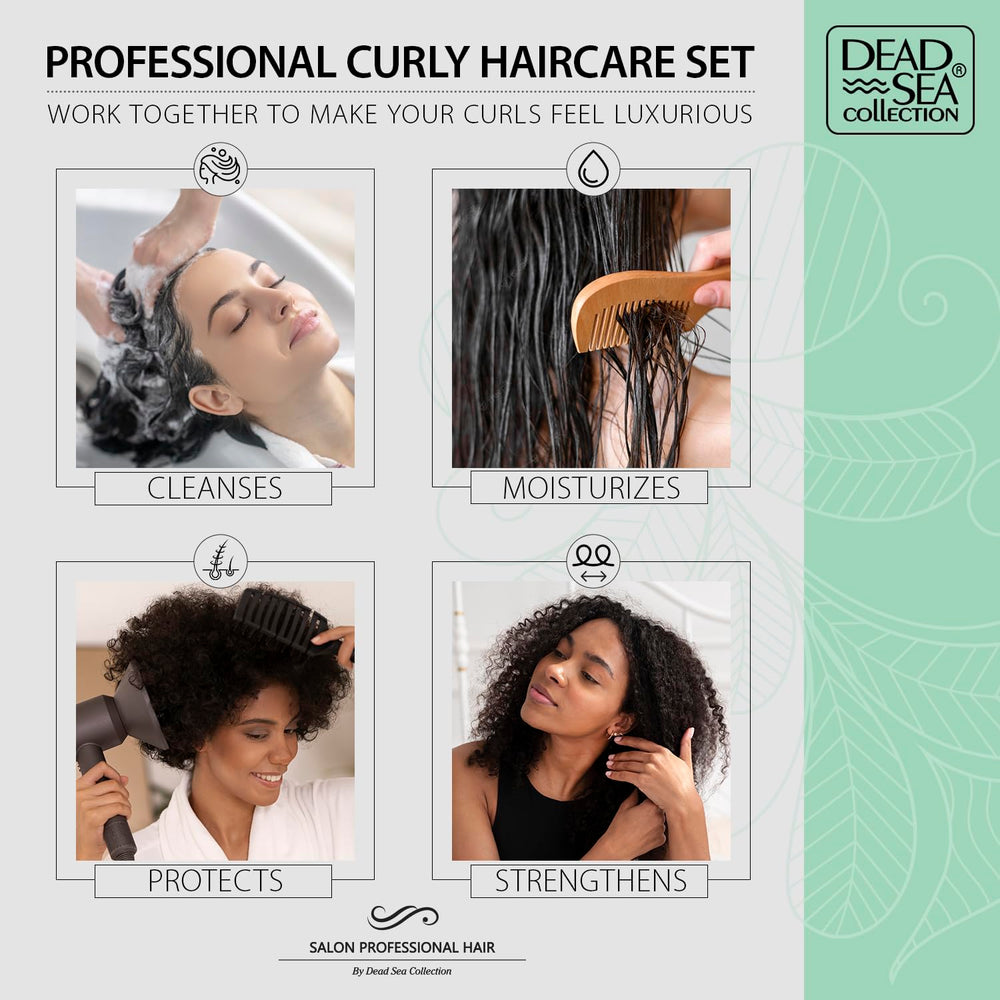 Dead Sea Collection conditioner bottle with pump for manageable curls.