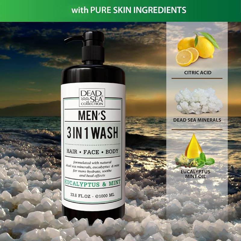 Dead Sea Collection eucalyptus mint close-up highlights glycerin moisture and smooth glide.