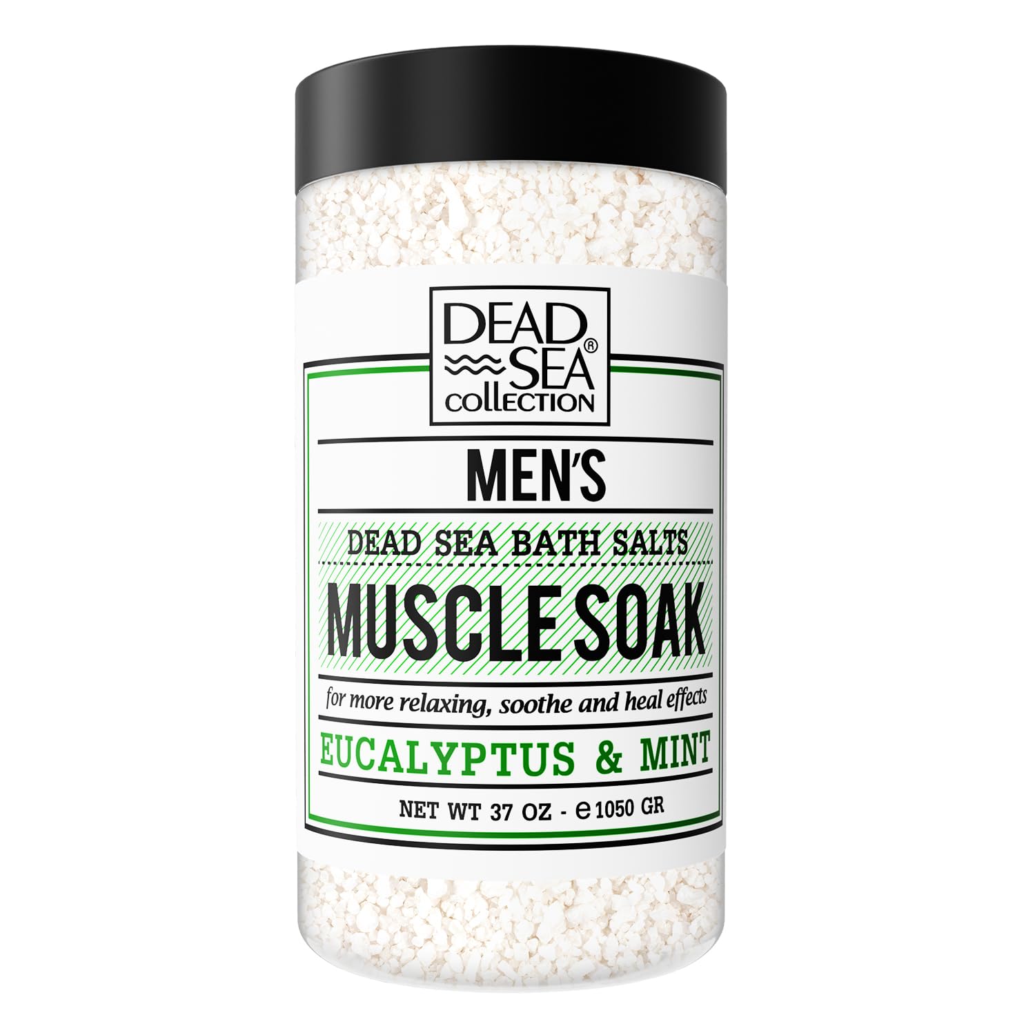 Dead Sea Collection eucalyptus mint bath salts jar enhances post-workout relaxation.