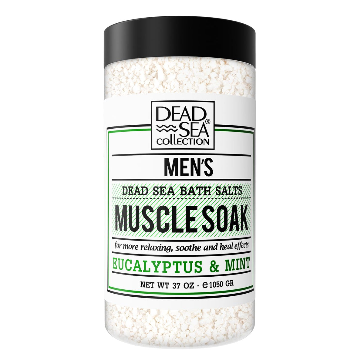 Dead Sea Collection eucalyptus mint bath salts jar enhances post-workout relaxation.