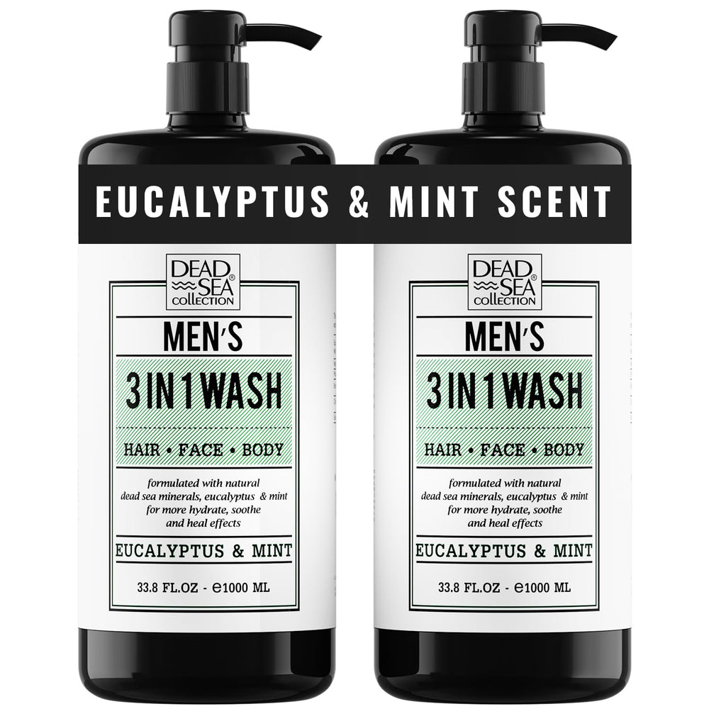 Dead Sea Collection eucalyptus mint bottle pump front for easy daily use.