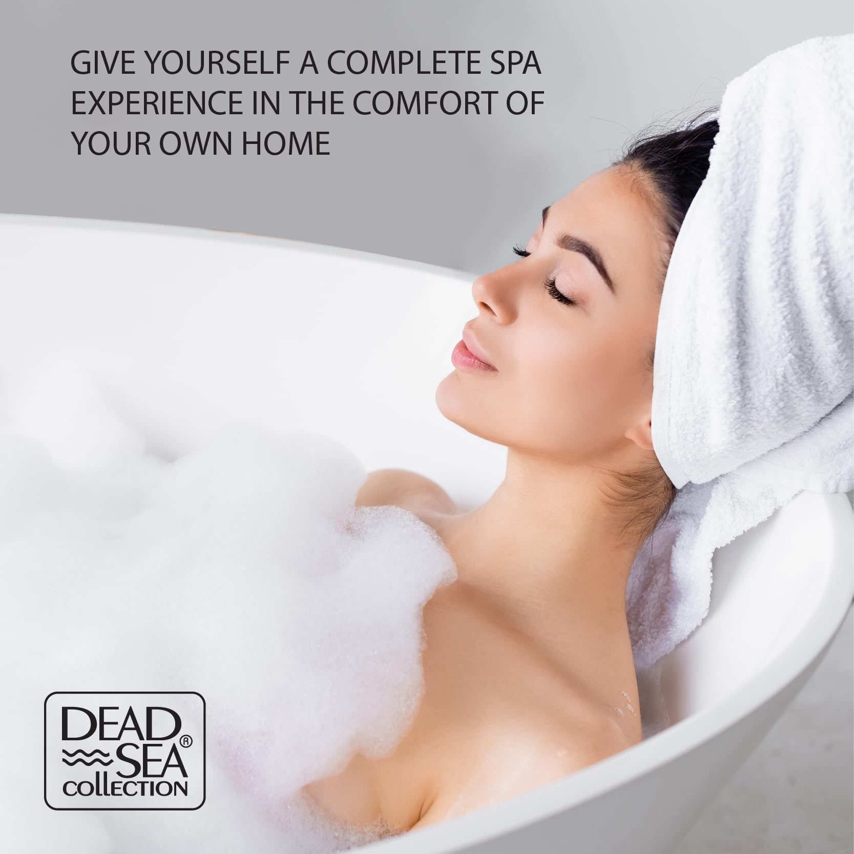 Dead Sea Collection aroma image highlights soothing fragrance for relaxation.