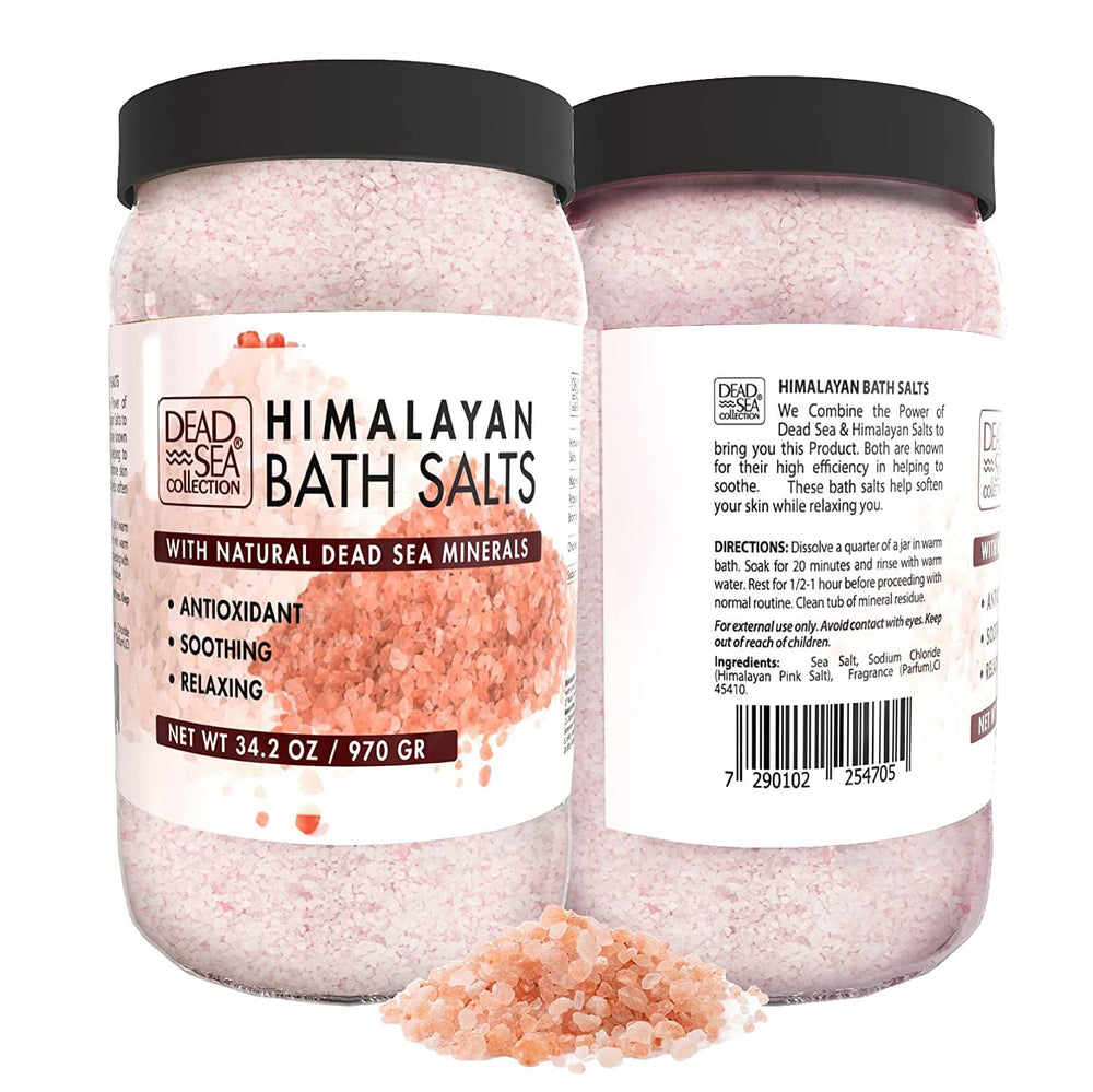 Dead Sea Collection Himalayan pink salt highlight for hydration.