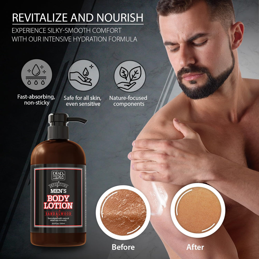 Dead Sea Collection mens athletic-aftercare bottle ready for post-workout use.