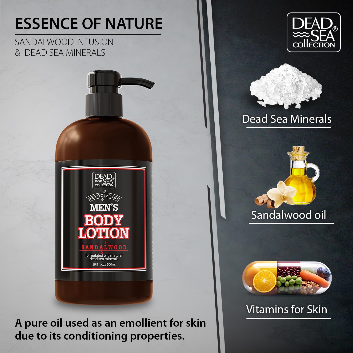 Dead Sea Collection mineral-rich lotion closeup showcases nourishing minerals.