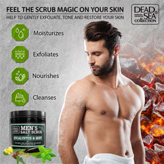 Dead Sea Collection salt body scrub eucalyptus mint texture close-up for smoother, refreshed skin.