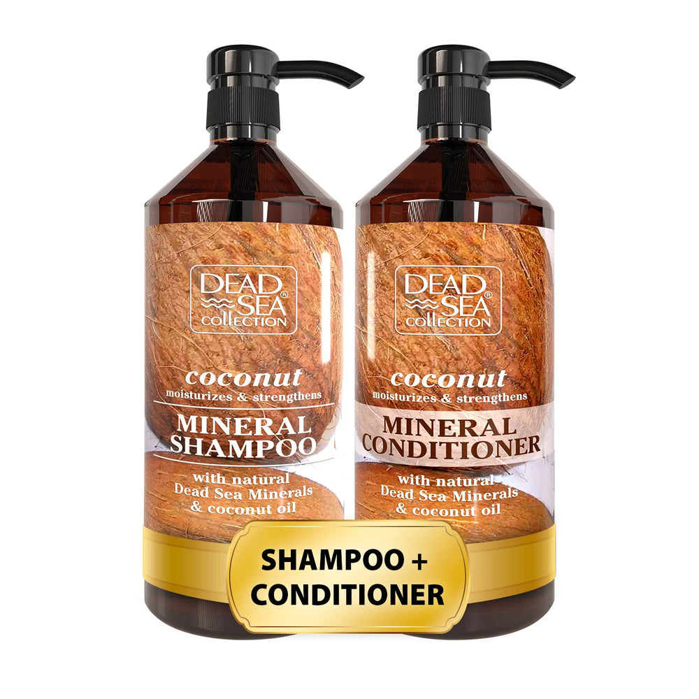 Dead Sea Collection shampoo bottle with pump highlighting hydrating minerals for everyday moisture.