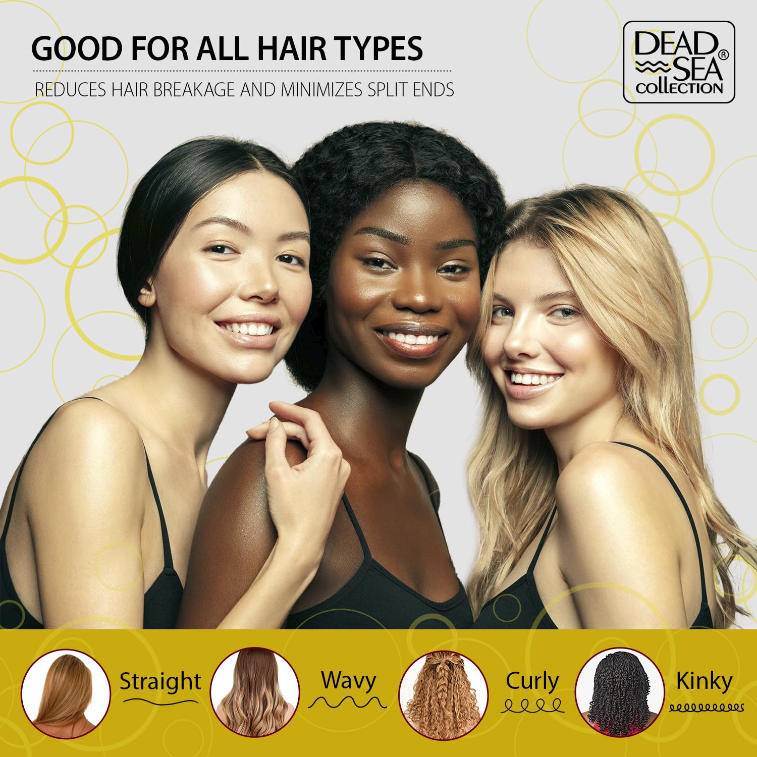 Dead Sea Collection shine closeup reveals glossy, healthy-looking strands.