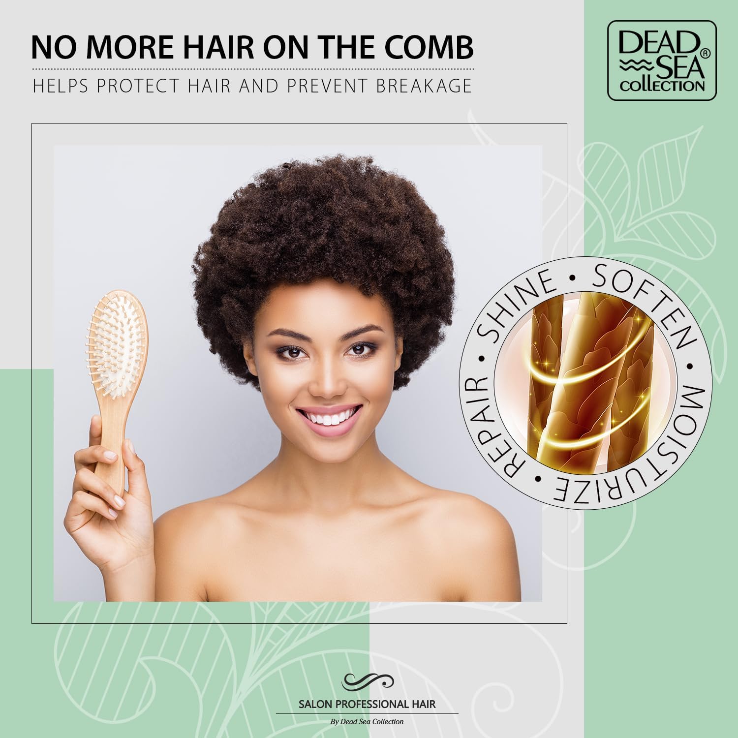 Pure Dead Sea minerals support strength and moisture balance in hair.