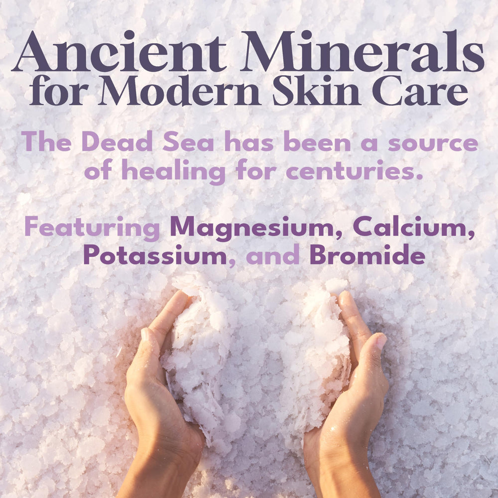 Dead Sea Warehouse Amazing Minerals Bath Salts dry crystals suggest exfoliation and moisturization potential.
