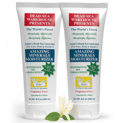 Dead Sea Warehouse Amazing Minerals Moisturizer bottle pour enabling easy, hydrating application