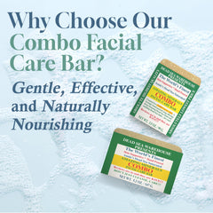 Dead Sea Warehouse COMBO bar mineral mud visuals highlight mineral-based skincare at home.
