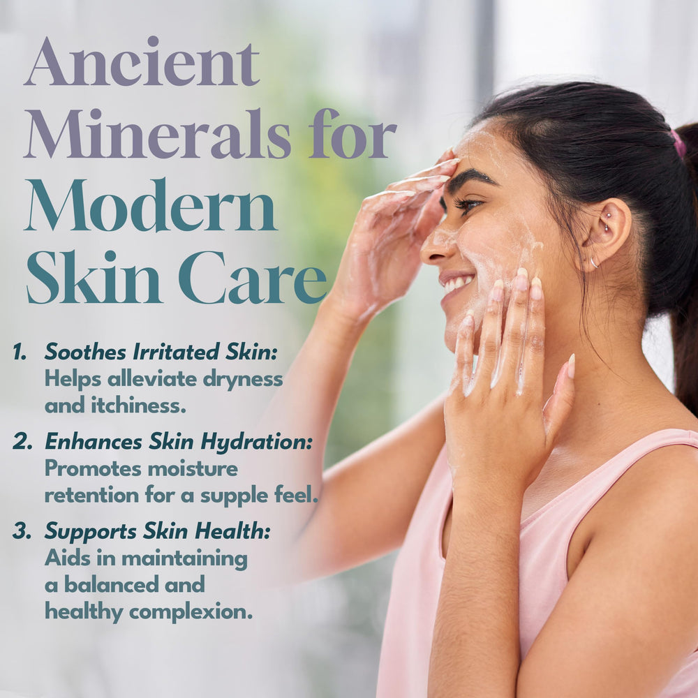 Dead Sea Warehouse COMBO bar mineral salt visuals show cleansing in daily routines.