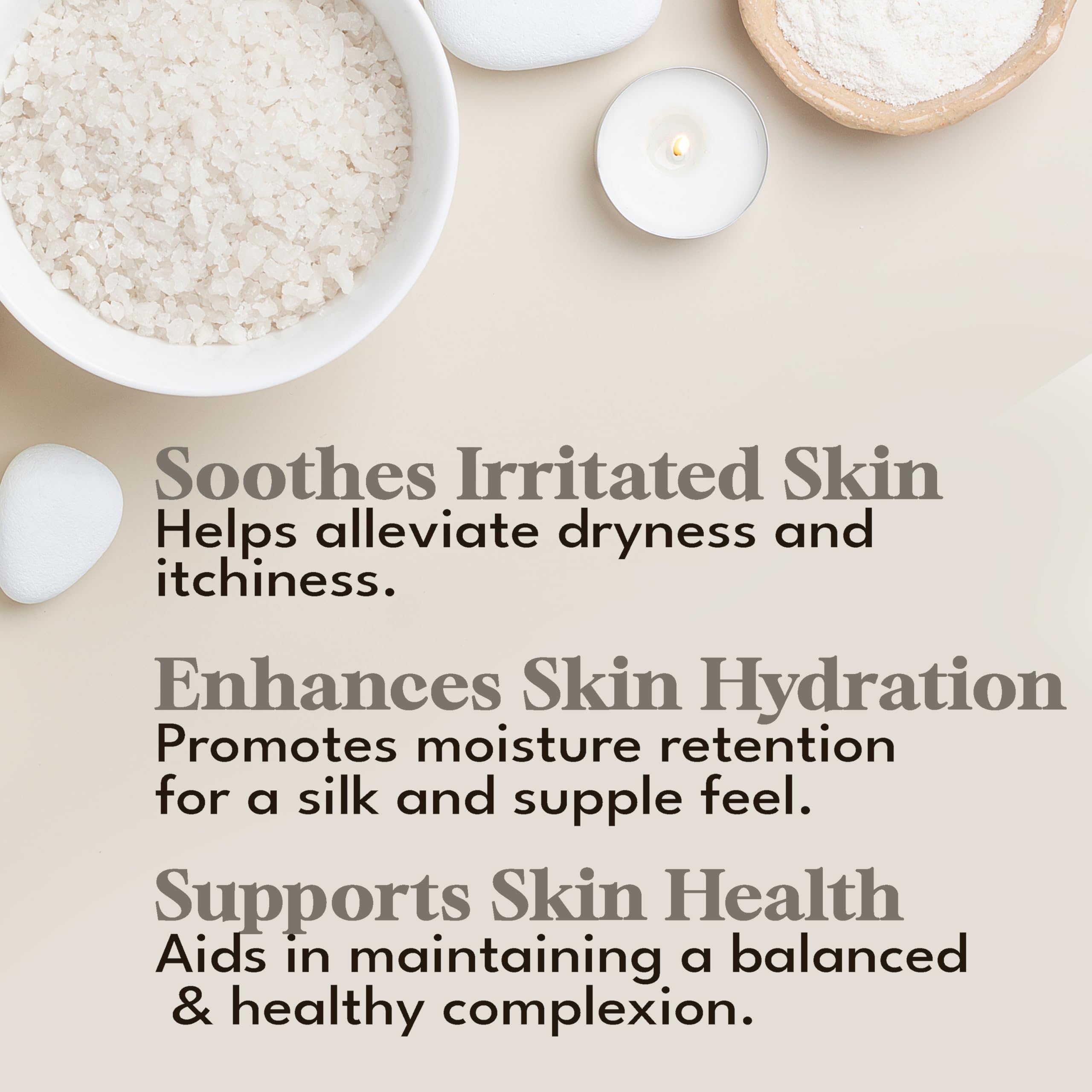 Dead Sea Warehouse minerals aid gentle skin care for sensitive skin during baths.