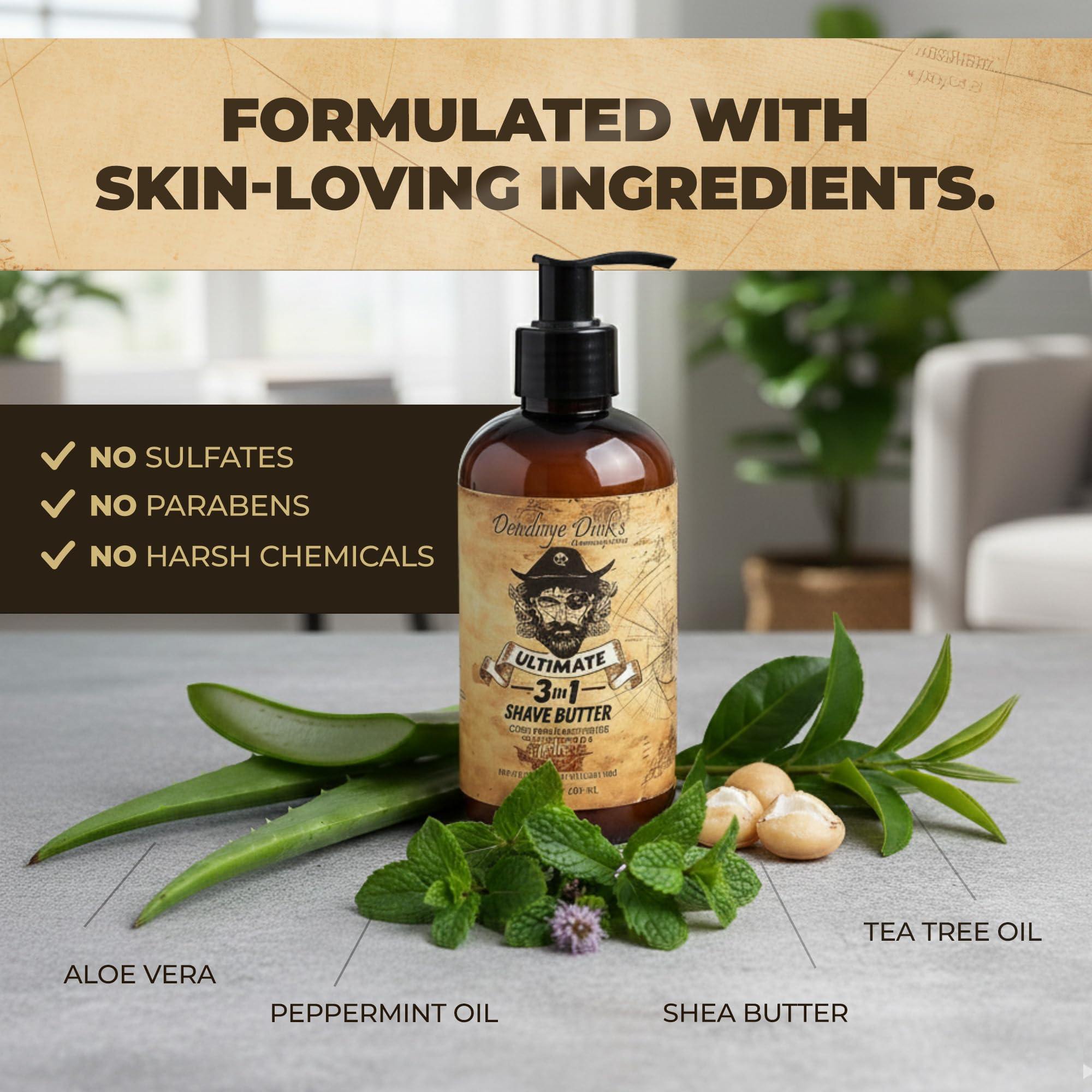 Ingredients overview: Deadeye Dick's tea tree, aloe, and shea for nourishing care