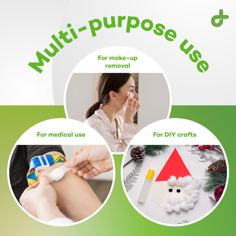 Dealmed cotton balls ideal for nail polish removal and precision craft projects.