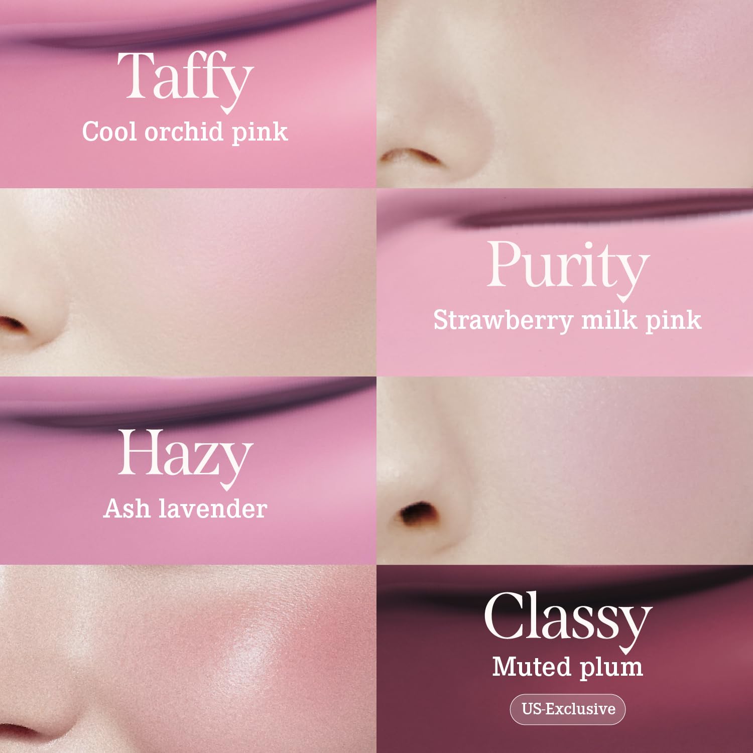 DEAR DAHLIA Petal Drop Blush Purity ceramide-centella graphic highlights skin-supporting formula.