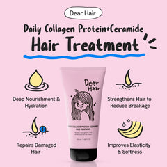 DEAR HAIR treatment jar showing rich formula for repairing bonds