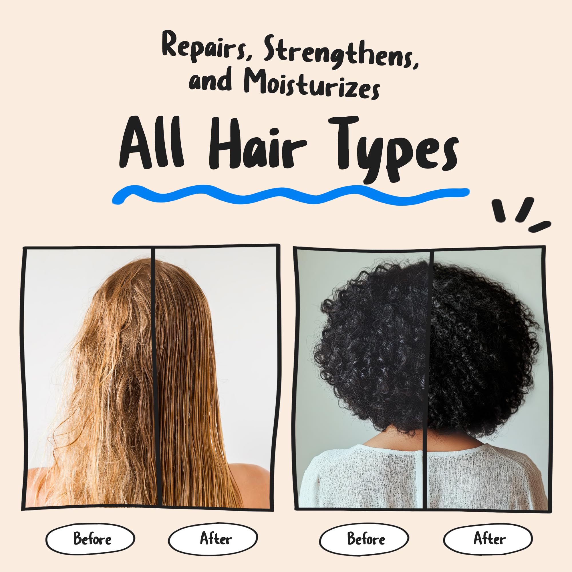 DEAR HAIR hair after treatment appears smooth, glossy, and hydrated