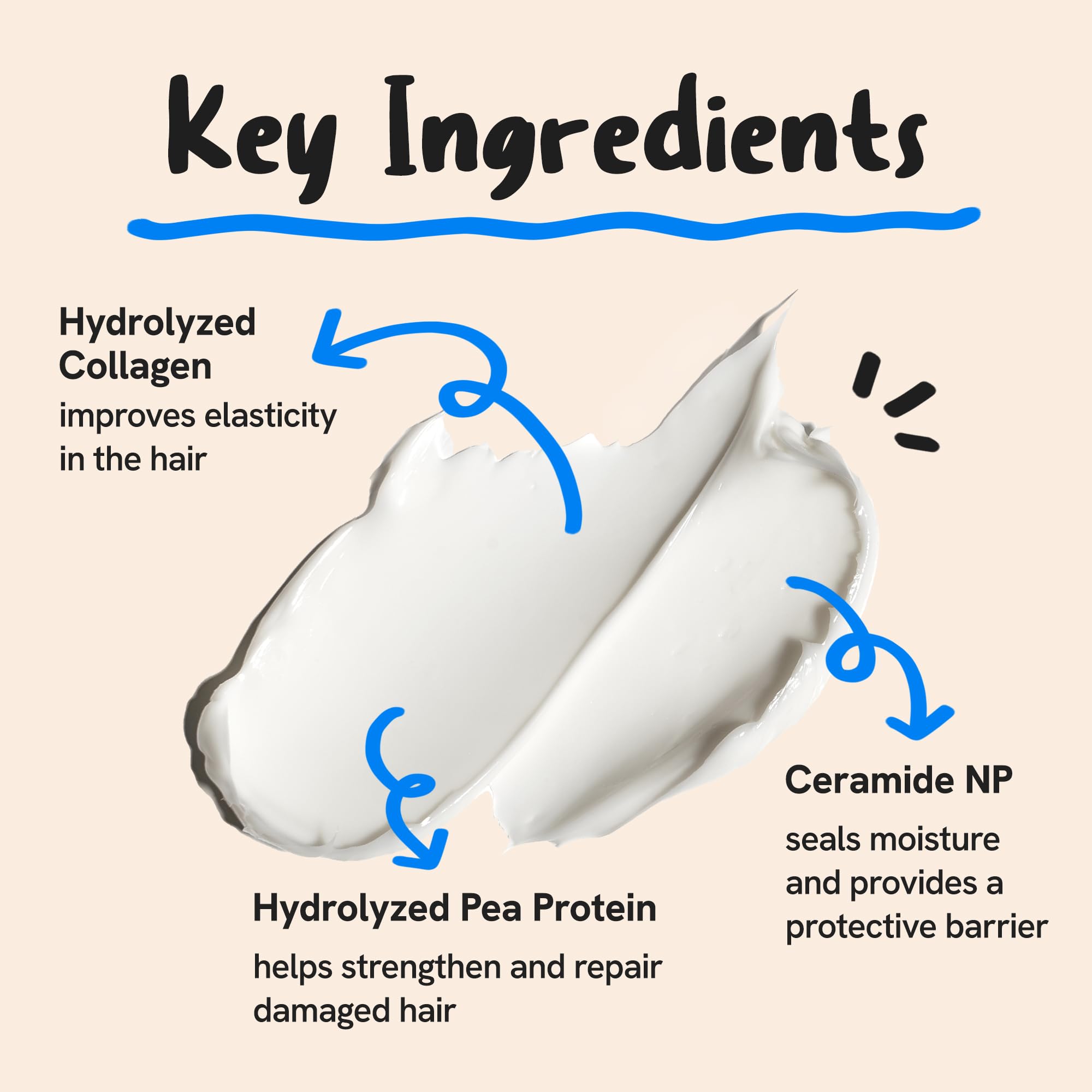 DEAR HAIR hydrolyzed collagen and pea protein formula close-up