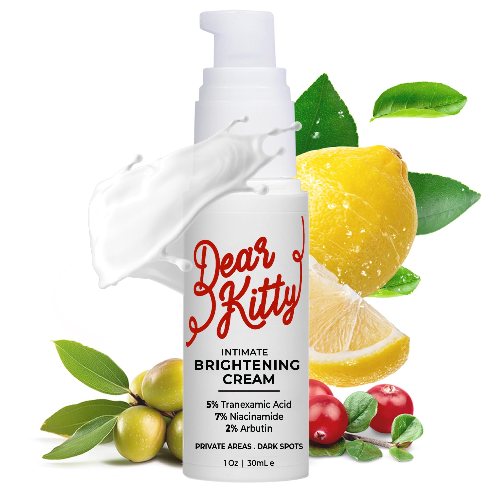 Dear Kitty dark spot cream bottle pour for easy daily application