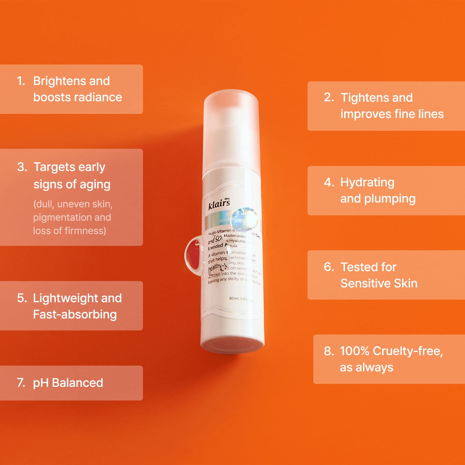 DearKlairs serum used on sensitive skin, emphasizing gentle formulation