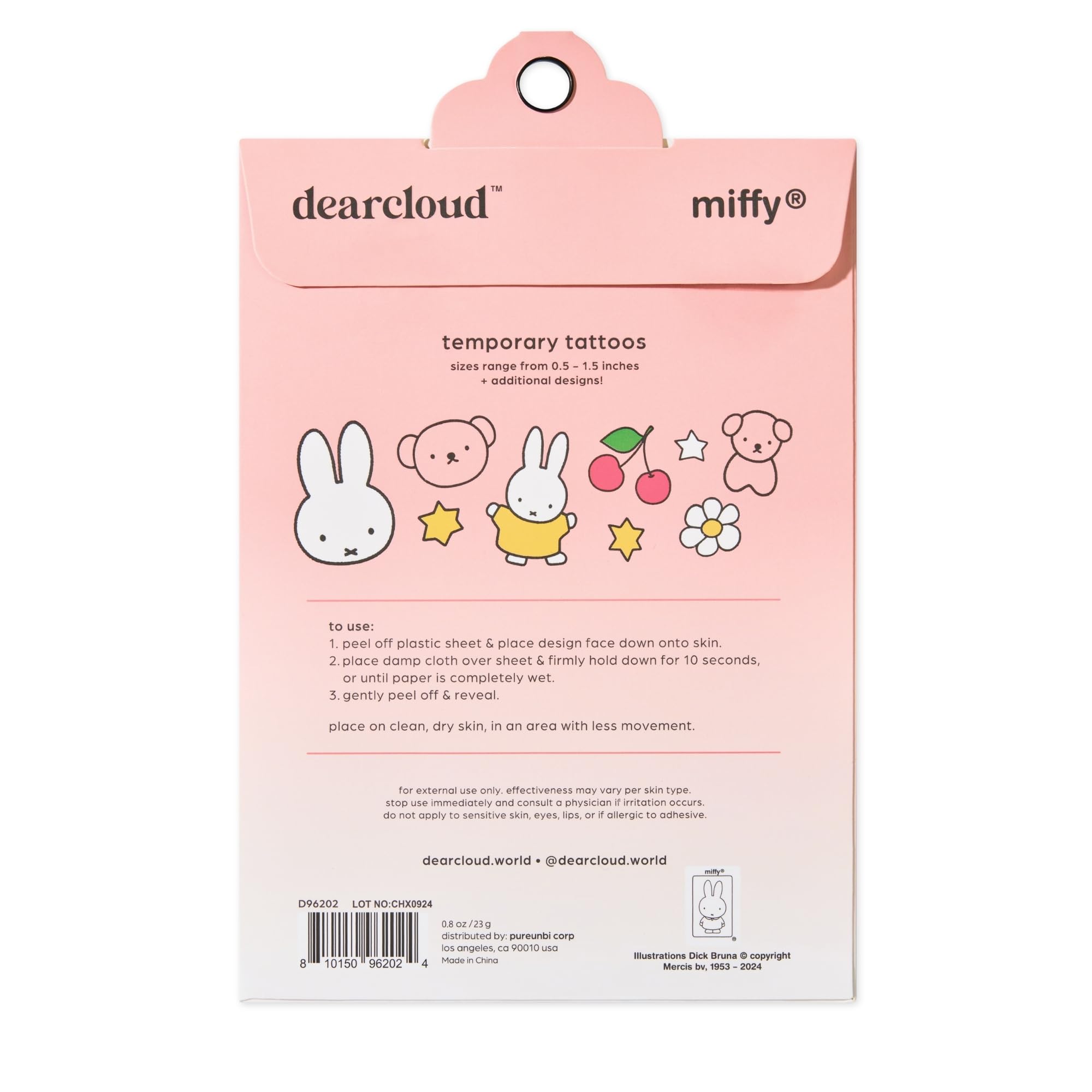 Dearcloud tattoos remove easily with soap and water after play