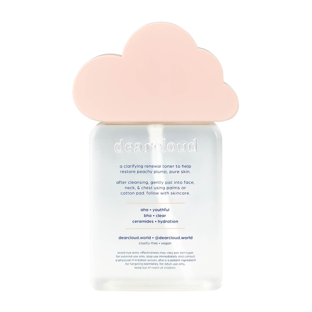 Minimalist Dearcloud bottle highlighting Korean skincare heritage.