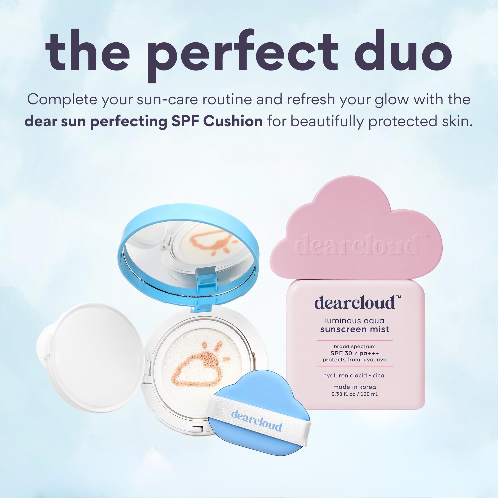 Dearcloud Korean skincare sunscreen spray is paraben- and sulfate-free