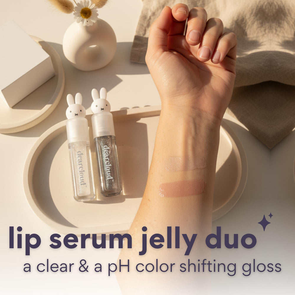 Dearcloud Miffy color-changing gloss on lips adapts to tone.